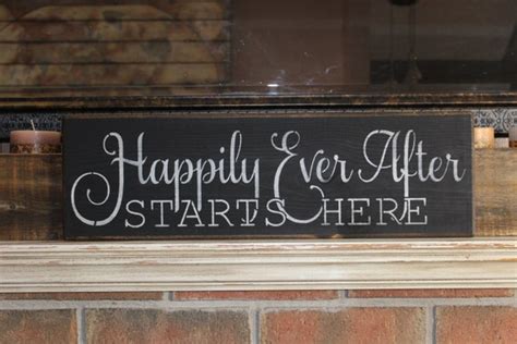 Wooden Sign Happily Ever After Starts Here Wedding Sign