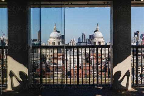 View Of London From Above With St Pauls Cathedral Reflected In The