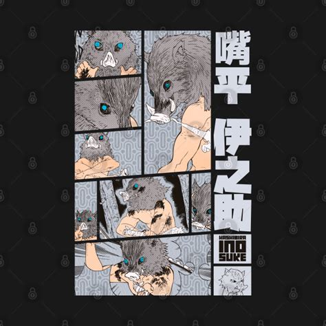 Inosuke Hashibira Demon Slayer Manga Panel S02 Grey Inosuke