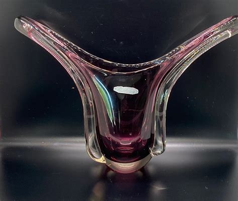 Stunning Modernist Glass Vase Hineri Glass Japan Mid Century Modern