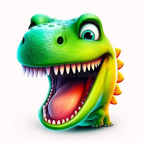 Feliz Dino Face Emoji 3d Ilustração Stock Ilustração De Estilo 264289395