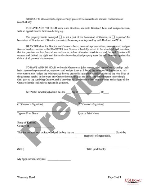 Kansas Warranty Deed For Husband And Wife Converting Property From