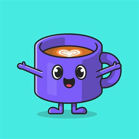 Free Vector Cute Happy Coffee Cup Cartoon Icon Illustration