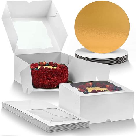 Cake Boxes With Cake Boards Set 12 Front Loading Cake Boxes 10 Inch