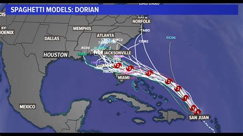 Hurricane Dorian Forecast Track Spaghetti Models And More