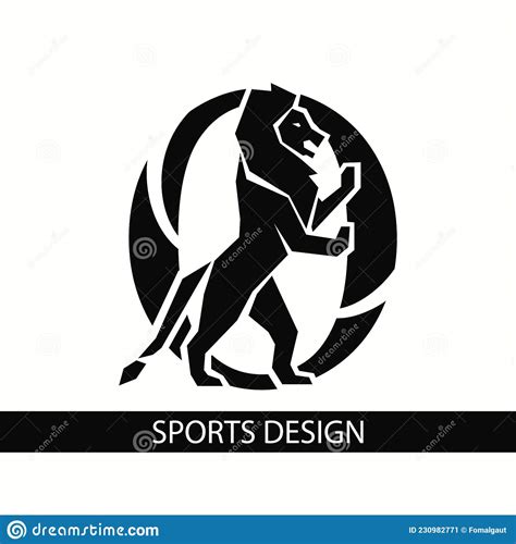 Letter O With Lion Sporty Design Creative Black Logo With Royal