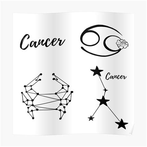 Sticker Pack Cancer Star Sign Poster For Sale By Dahliablanche
