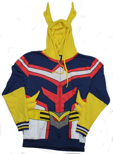 My Hero Academia Mens Zip Up Hoodie Fancy All Might Costume Front Ebay