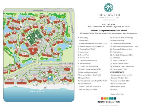 Edgewater Beach And Golf Resort Property Map Panama City Beach Fl