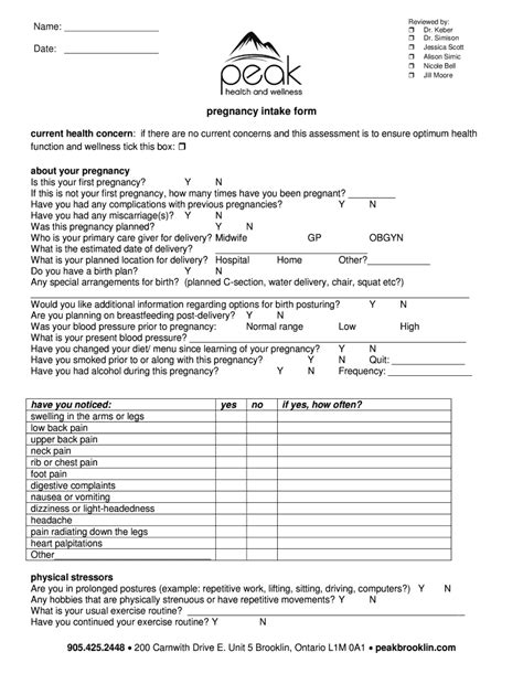 Fillable Online Pregnancy Intake Form Vortala Fax Email Print Pdffiller