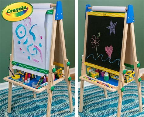 Crayola Kids' Double Sided Wooden Art Easel | Crayola kids, Wooden art
