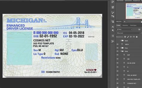 Michigan Driver License Psd Template Mr Verify