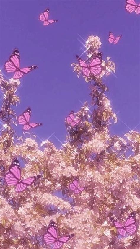 Aesthetic Wallpapers Butterfly Bling Purple Art Blip