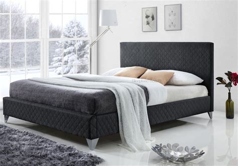 Brooklyn Dark Grey Fabric Bed Frame Sleepland Beds