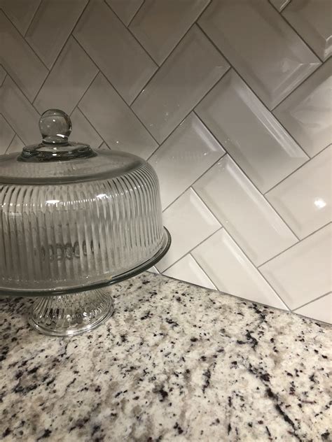 The authentc subway tile size is 3 inches by 6 inches. White & Gray Kitchen Makeover granite countertop and ...