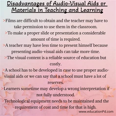 Advantages And Disadvantages Of Audio Visual Aids Or Materials In