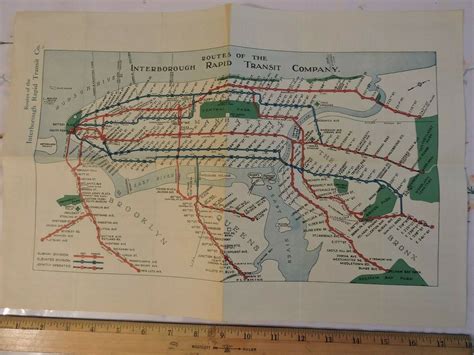 Rare Sept 1937 Irt New York City Nyc Subway Map 12x18 Interborough