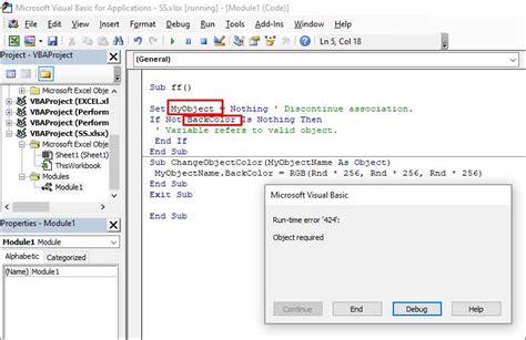 Solucionar el error de tiempo de ejecución Objeto requerido en Excel métodos