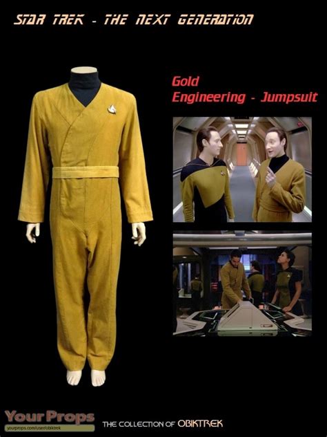 Star Trek The Next Generation Gold Engineering Jumpsuit Original Tv