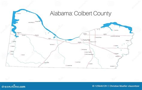 Map Of Colbert County In Alabama Stock Vector Illustration Of United