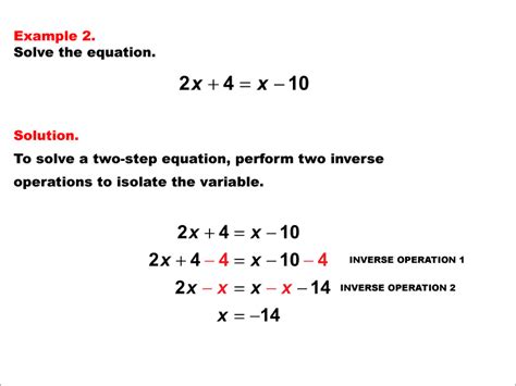 Math Example Solving Two Step Equations Example 2 Media4math