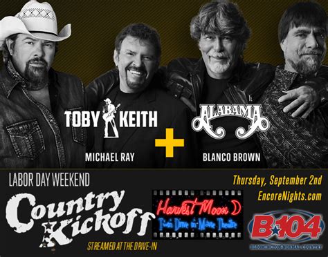 Win Tickets To See Toby Keith And Alabama With The B104 Text Club B104 Wbwn Fm