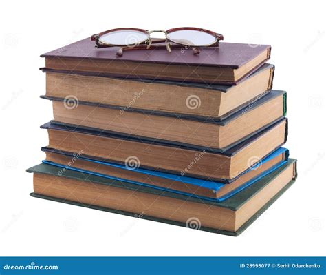Pile Of Old Books And Vintage Glasses Stock Image Image Of Learn