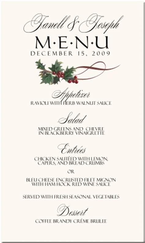 winter theme wedding menu cards snowflake wedding menu