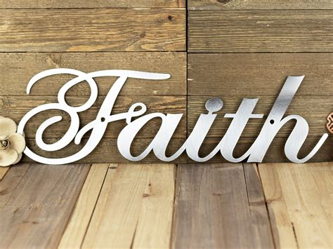 Faith Sign Steel Signs Metal Word Art Christian Wall Art