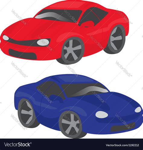 Two Cartoon Cars Royalty Free Vector Image Vectorstock