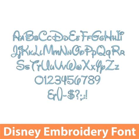 Disney Embroidery Font Disney Style Machine Embroidery Font