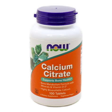 Calcium Citrate by Now Foods 100 Tablets - Walmart.com