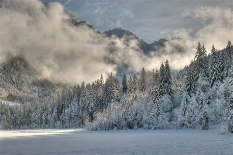 Wallpaper Austria Alps Winter Nature Snow Forest Clouds Seasons