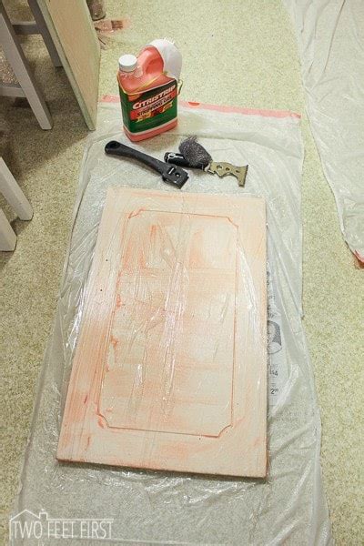 Painted them white that gets grey streaks when barely touched. An Easier Way to Remove Paint from Wood