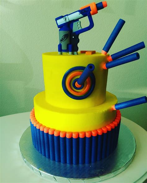 I may have use this idea for my up coming 10 year olds birthday! Nerf Gun cake | Brian Haskell | Flickr