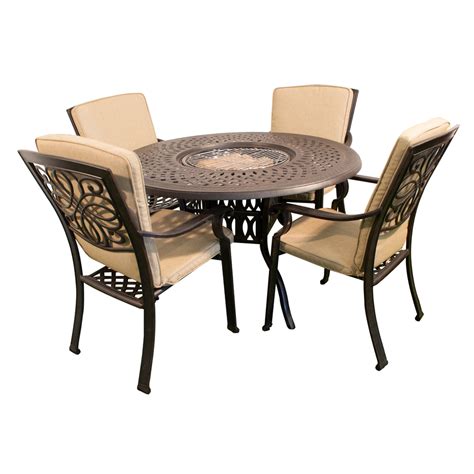 Shop wayfair for the best dining table with fire pit. Kensington Firepit & Grill Round 120cm Fire and Ice Table ...