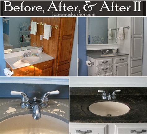 To get a different texture on your sink, you can use other materials like a sponge or a rag. Painting A Porcelain Vanity Countertop {New And Improved ...