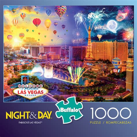 Las vegas, with its iconic bellagio hotel fountains, has been transformed into a a puzzle made by jumbo. Night & Day Fabulous Las Vegas 1000 Piece Jigsaw Puzzle ...