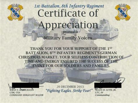 Army Certificate Of Appreciation Template Best Business Templates
