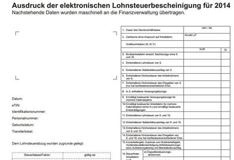 Technischer hinweis zum gebrauch der antragsvordrucke. Muster und Informationen zur Lohnsteuerbescheinigung 2014 | lex-blog