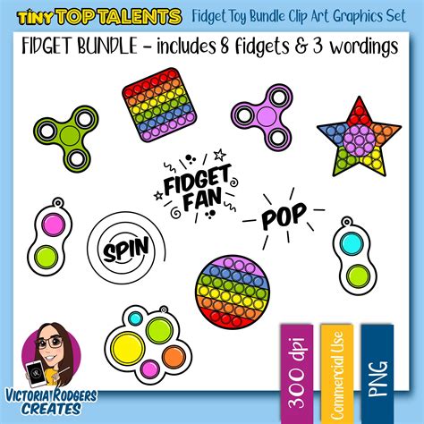 Fidgets Only Pop It Fidget Toy Spinner Clip Art Png Bundle Etsy Free
