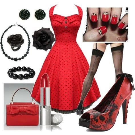Rockabilly Red And Black Rockabilly Dress Rockabilly Fashion Pretty