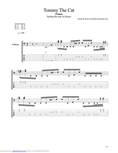 Tommy The Cat Guitar Pro Tab By Primus