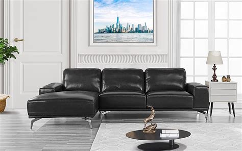 Leather Match Style Couch Sectional Sofa L Shape Couch W Left Chaise
