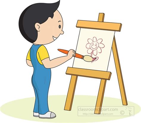 Female Artist Painting Using An Easel Clipart Classroom Clip Art