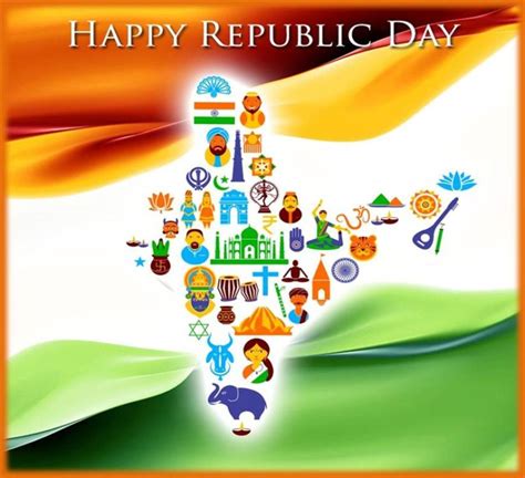 Happy Republic Day Map Of India Picture