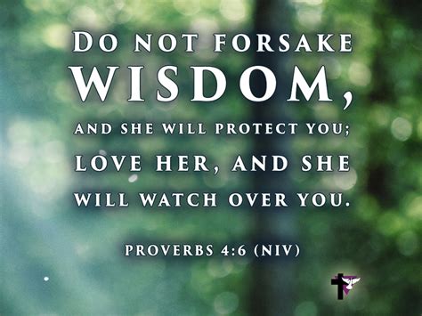Do Not Forsake Wisdom And She Will Protect You Love Her And She Will