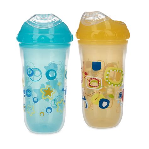 Nuby Insulated Cool Sipper Soft Spout Sippy Cup 2 Pack Neutral