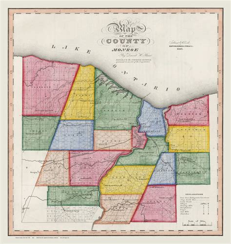 Monroe County New York 1840 Burr State Atlas Old Maps