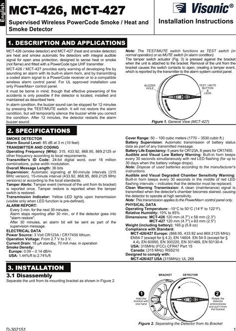 Smoke detectors covering for houston homeowners. Visonic MCT426-MCT427 Smoke and heat detector User Manual ...